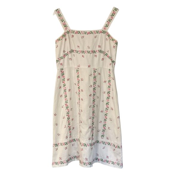 Coldwater Creek Dresses & Skirts - Coldwater Creek white embroidered floral tank dress size 6
